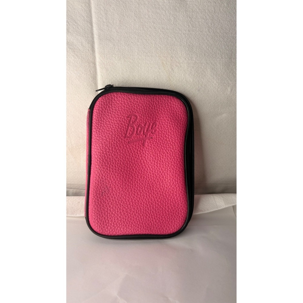 Boye Hot Pink Pebbled Faux Leather Crochet Hook Knitting Needle Zipper Case